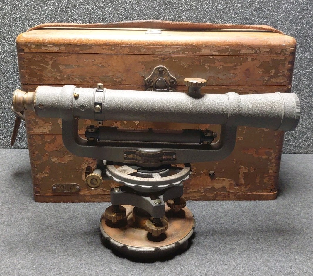 Vtg David White 8014 Transit Level Surveying Instrument Dumpy Level W/ Wood Box Vtg David White 8014 Transit Level Surveying Instrument Dumpy Level W/ Wood Box