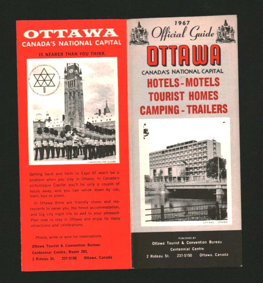 1967 Official Guide To Ottawa Canada's National Capital Travel Brochure