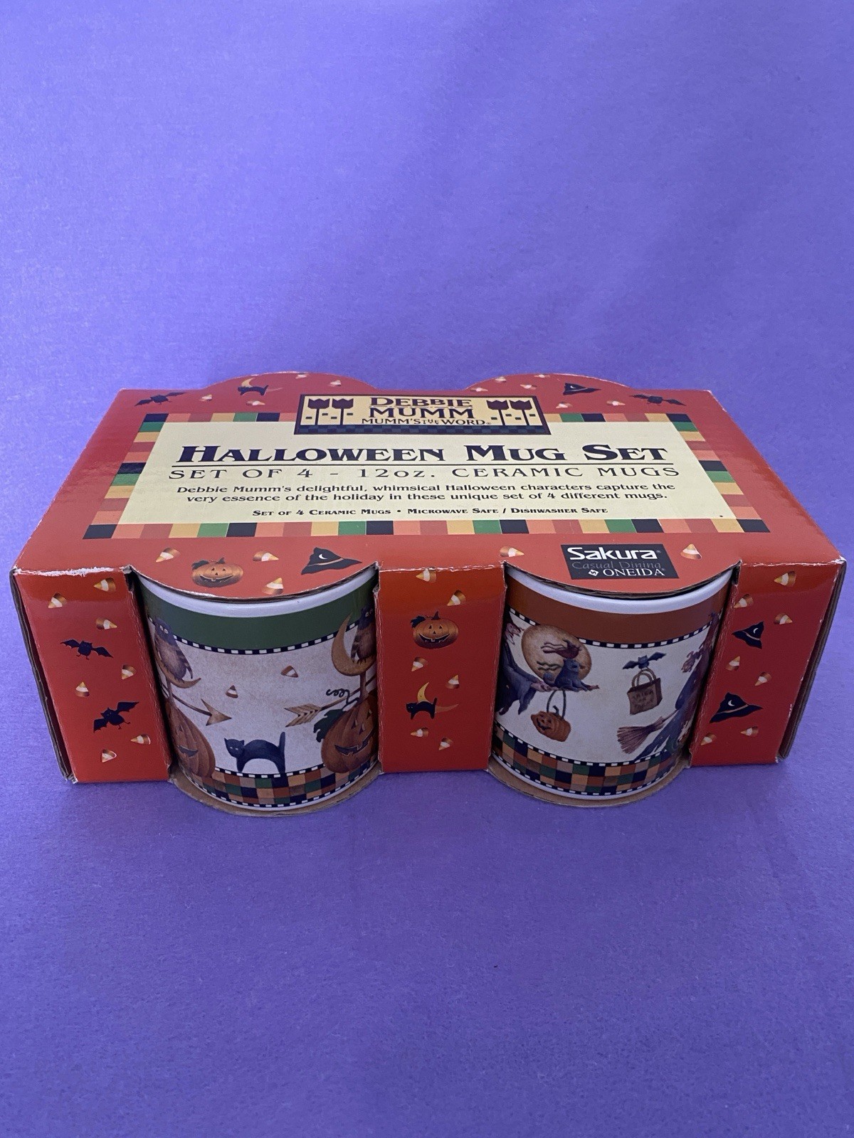 Debbie Mumm Halloween Mug Set of 4 Sakura Oneida 12oz Ceramic Mugs New NIB Debbie Mumm Halloween Mug Set of 4 Sakura Oneida 12oz Ceramic Mugs New NIB