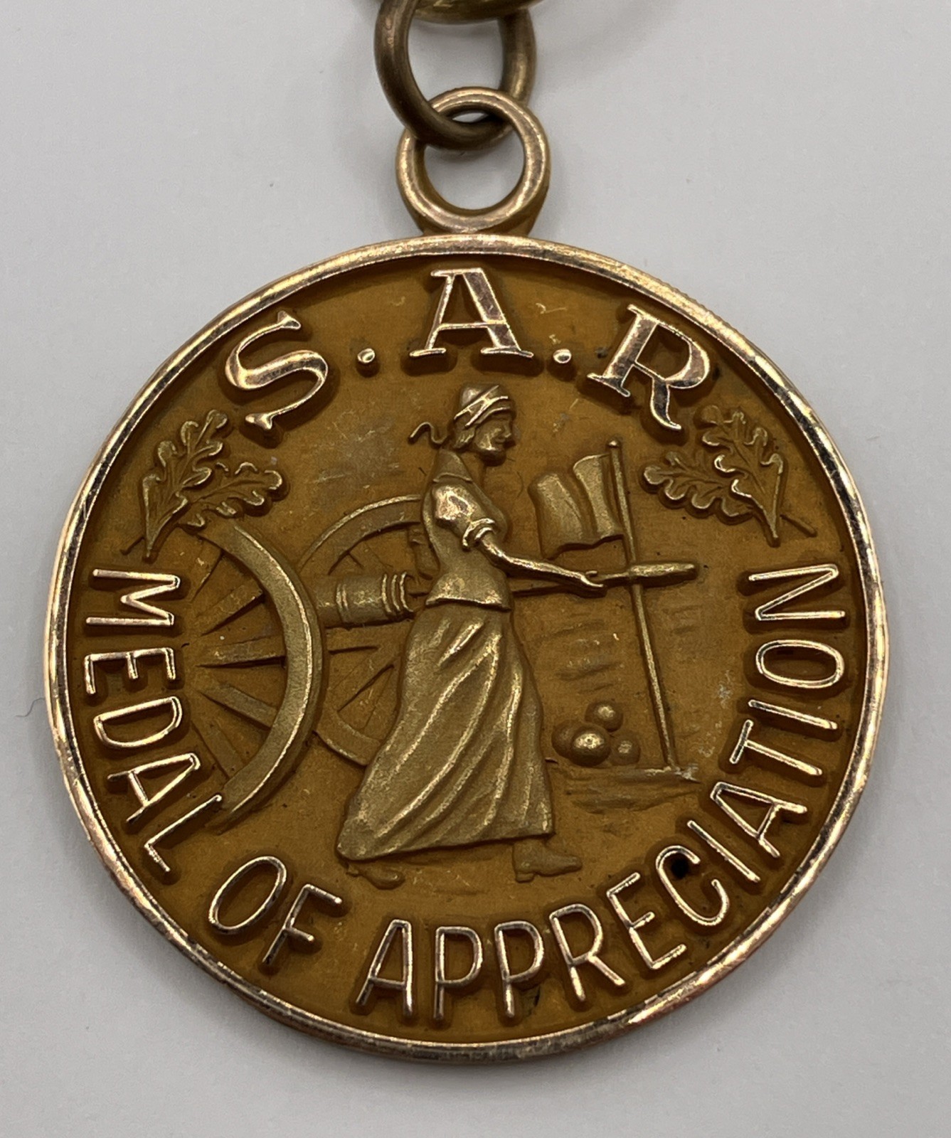 Sons Of The American Revolution Medal Of Appreciation Gold Filled Engraved 1972
