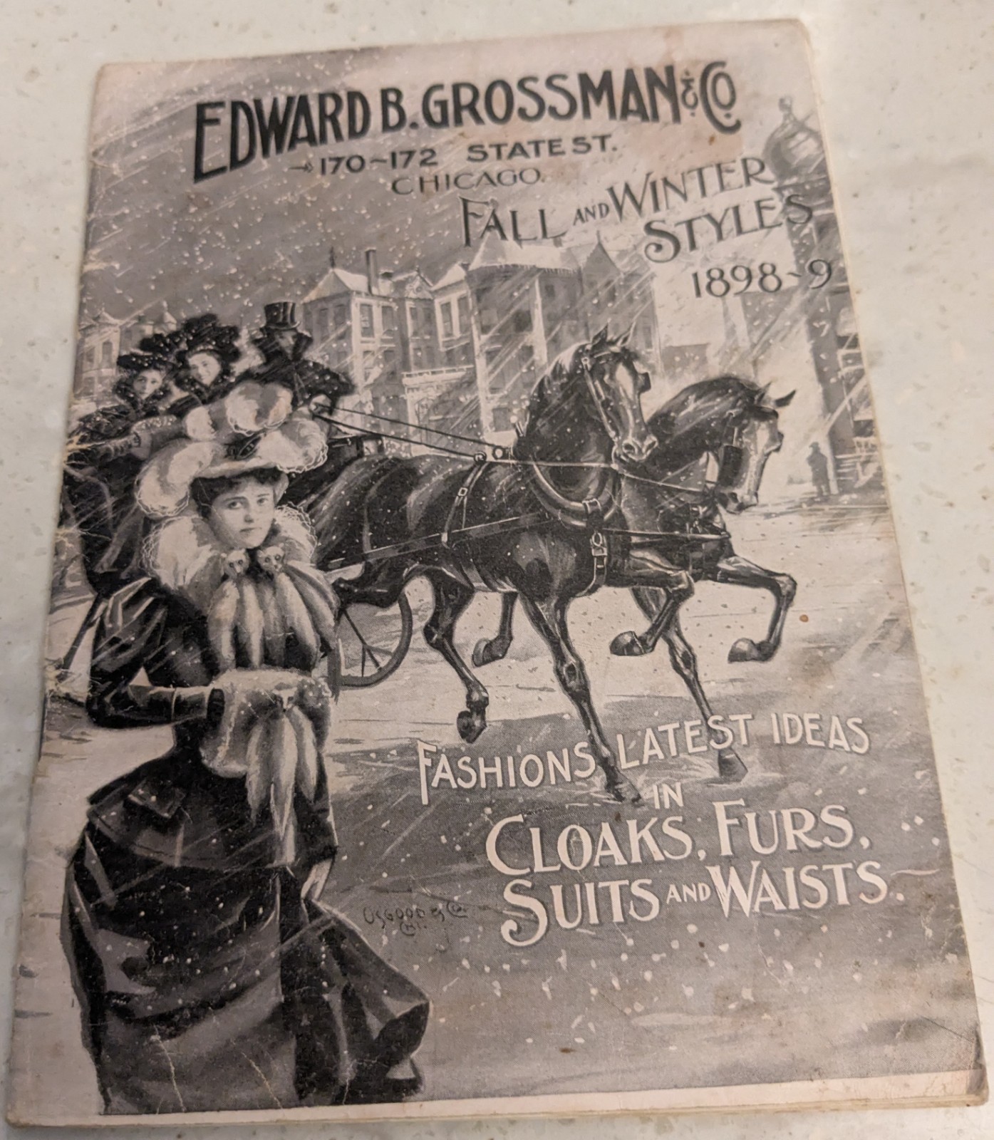 1889-90 EDWARD B. GROSSMAN & CO. CATALOG 40pg FANTASTIC GRAPHICS CHICAGO ILL