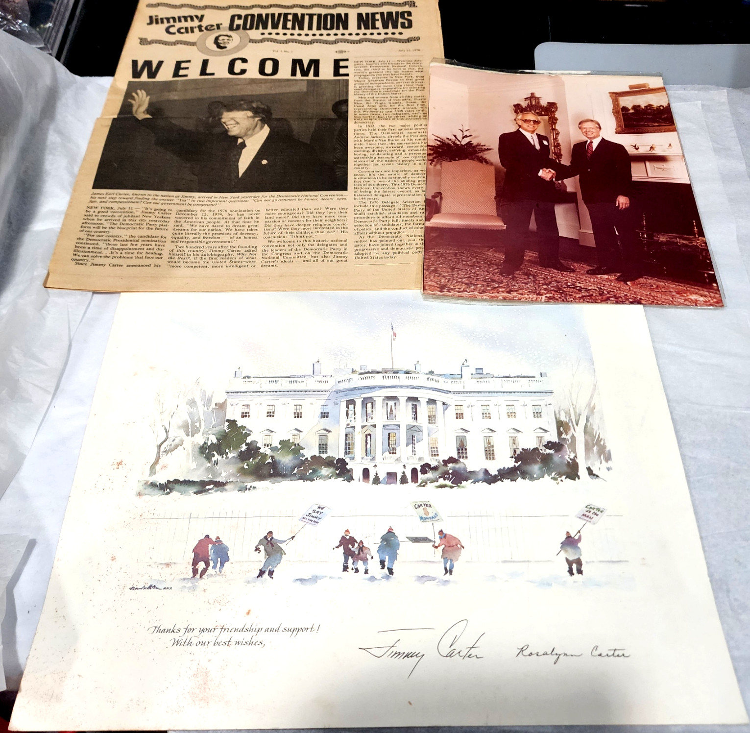 Jimmy Carter Hand Signed Autograph Photo & 1980 White House Lot READ Jimmy Carter Hand Signed Autograph Photo & 1980 White House Lot READ