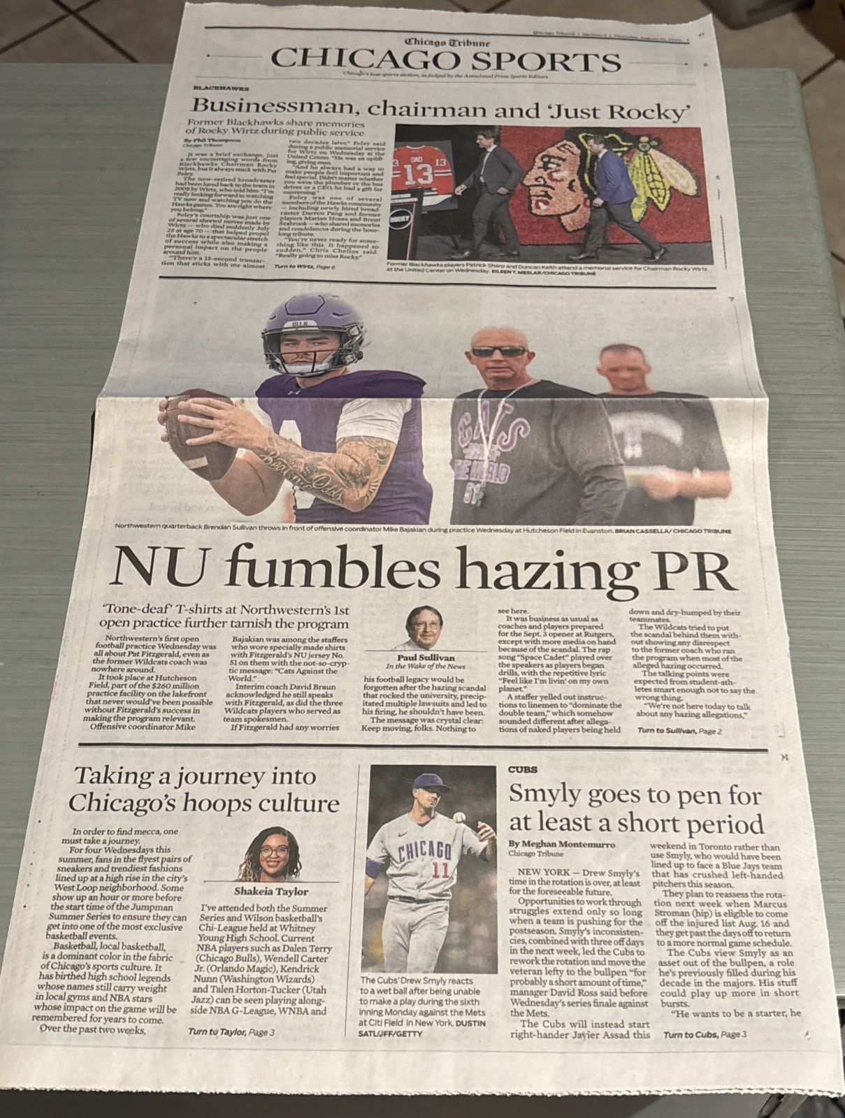 Northwestern Hazing Scandal/Rocky Wirtz - Chicago Tribune - August 10, 2023 Northwestern Hazing Scandal/Rocky Wirtz - Chicago Tribune - August 10, 2023