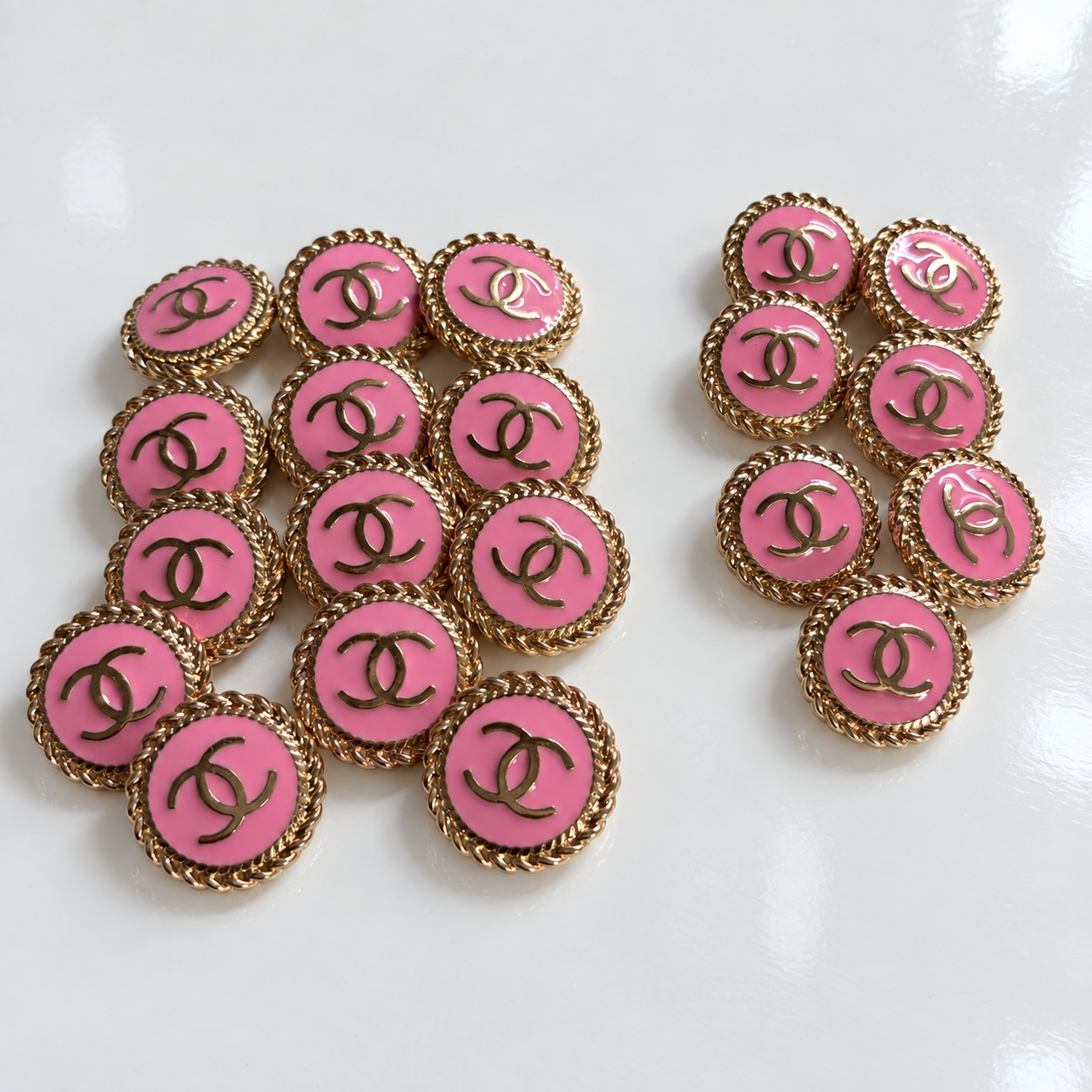 Mixed Set of 20 CHANEL CC Logo Designer Buttons Small Large 20/22mm Replacement