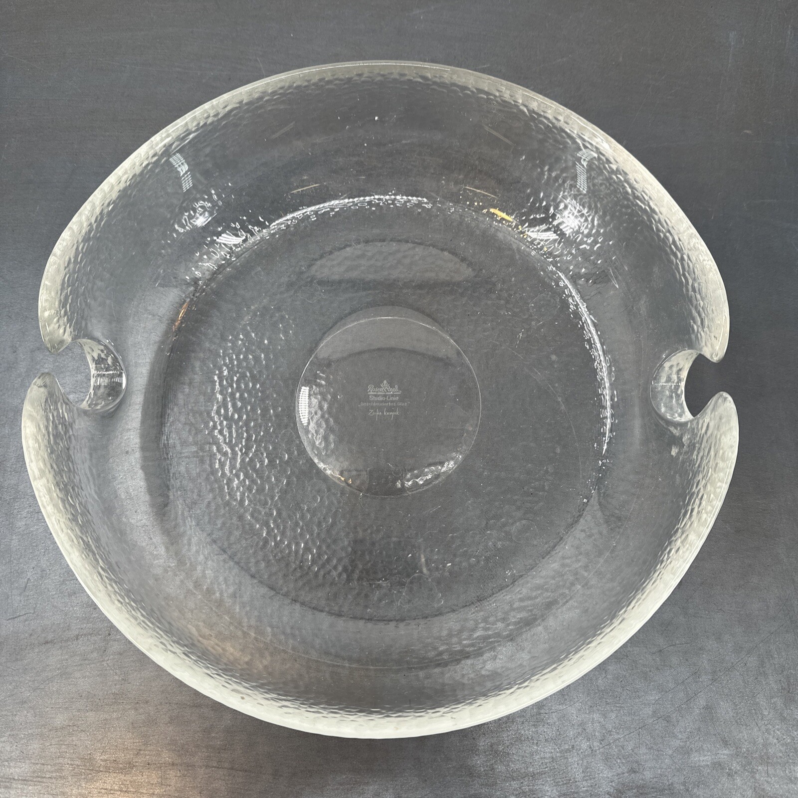 Rosenthal Germany Crystal Bowl Studio Line Zsofia Kanyak Texture & Clear Perfora