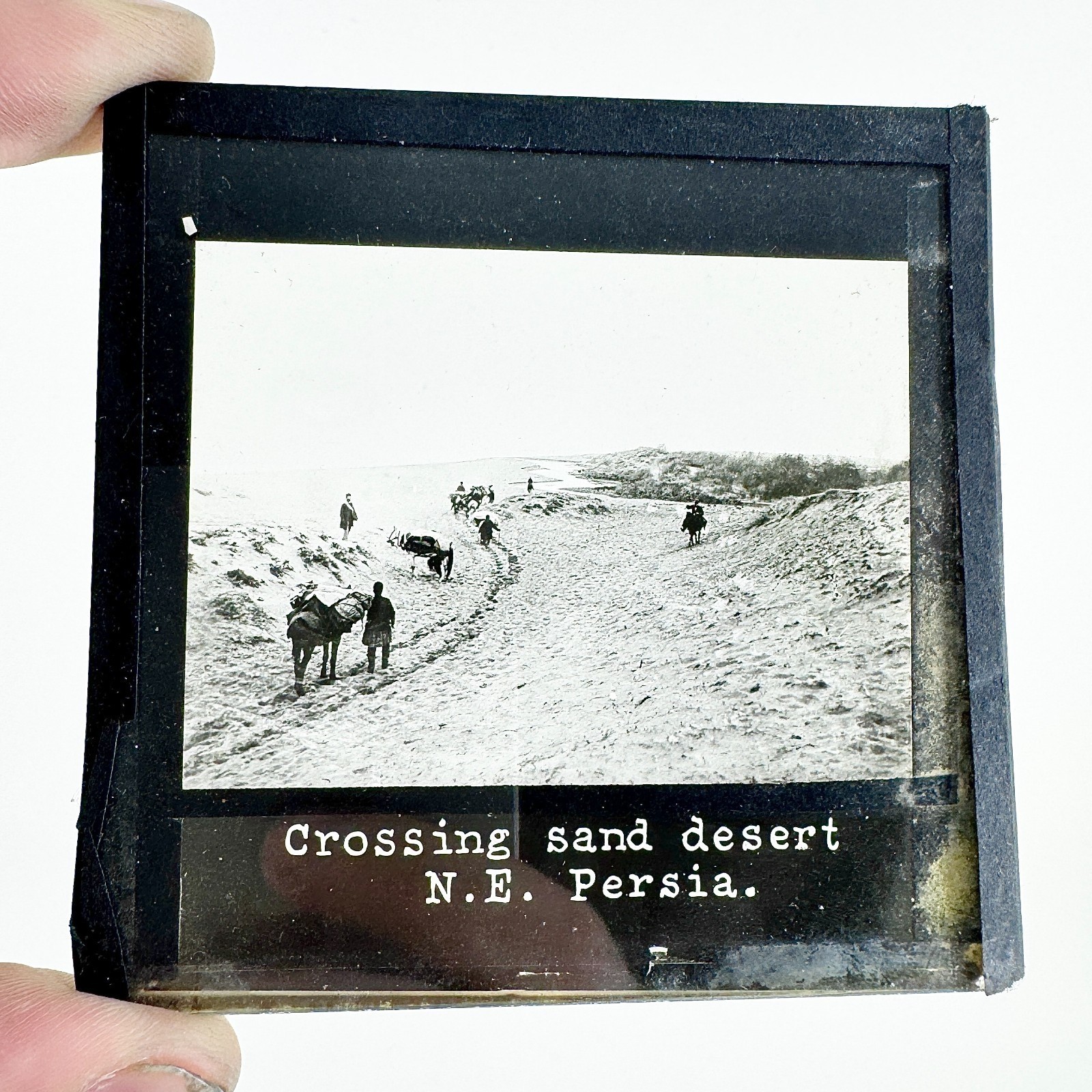Vintage N.E. Persia Iran Desert Caravan Photographic Glass Magic Lantern Slide
