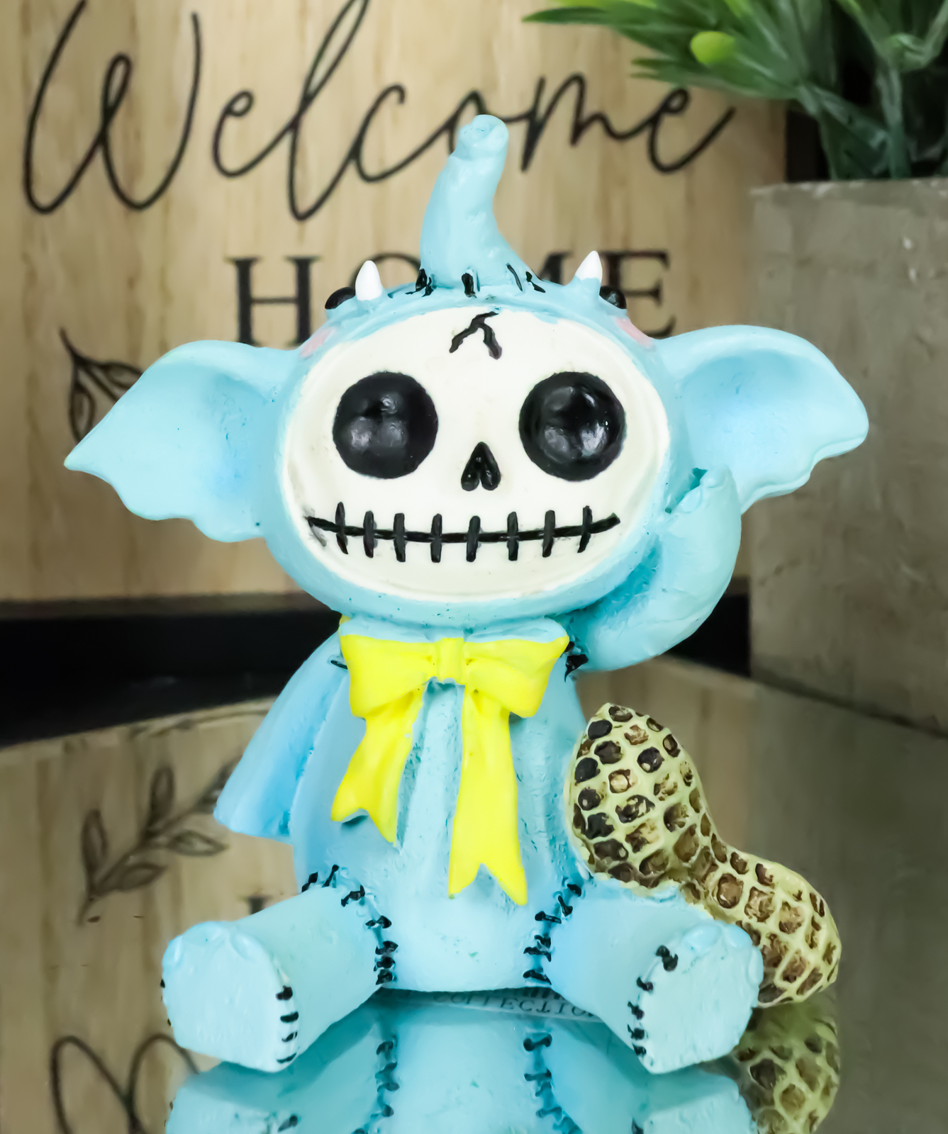 Furrybones Blue Elefun Peanut Elephant Skeleton Figurine 3\