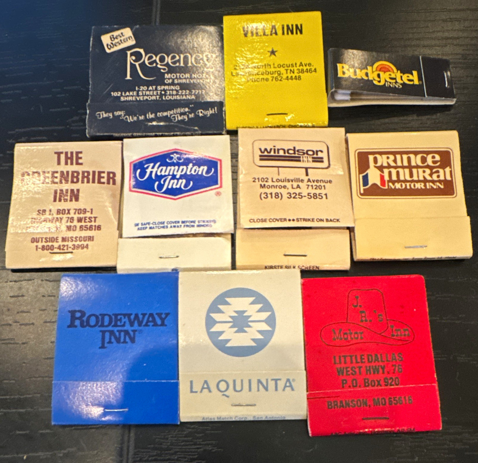 Vintage Hotel & Motel Matchbooks Lot of 10 Hampton Inn La Quinta Rodeway