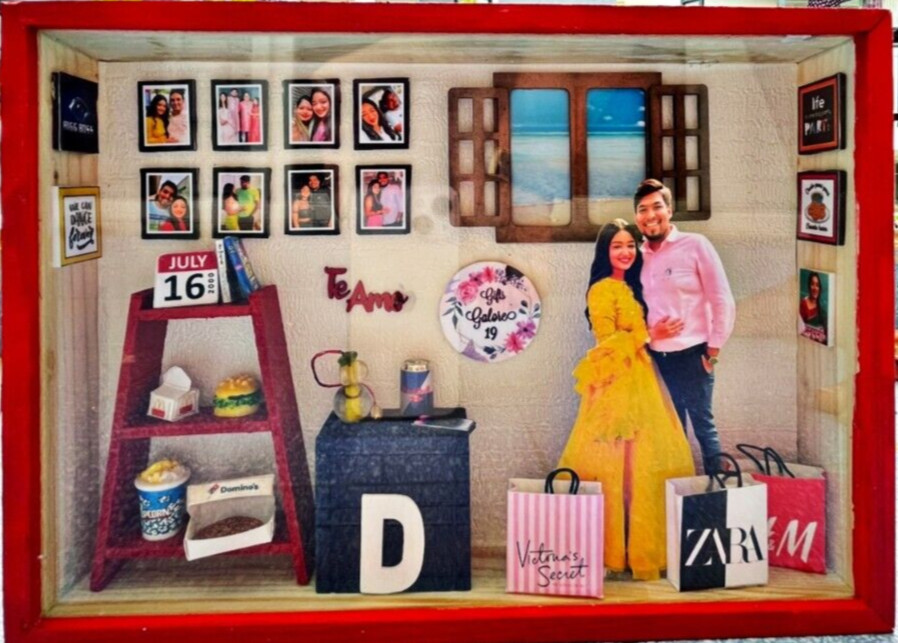 Personalized Gift, Photo Frame box, Shadow Box, 3D Miniature, Anniversary Gift