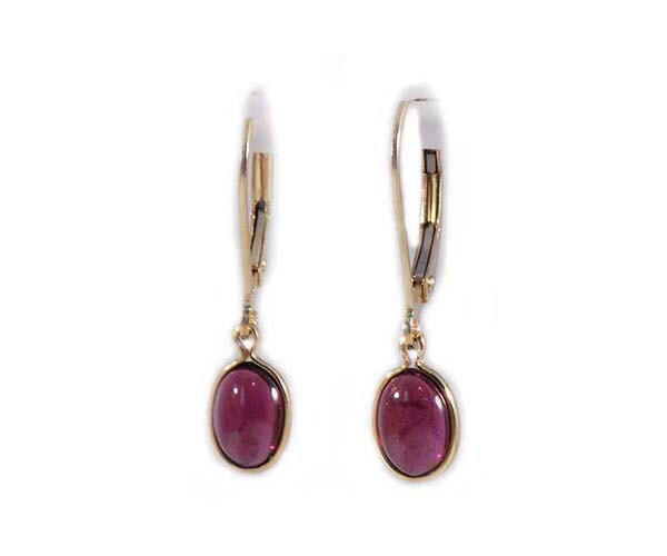 18thC Antique 2¼ct Norway Raspberry Garnet+14ktGF Earrings: Ancient Anglo-Saxon