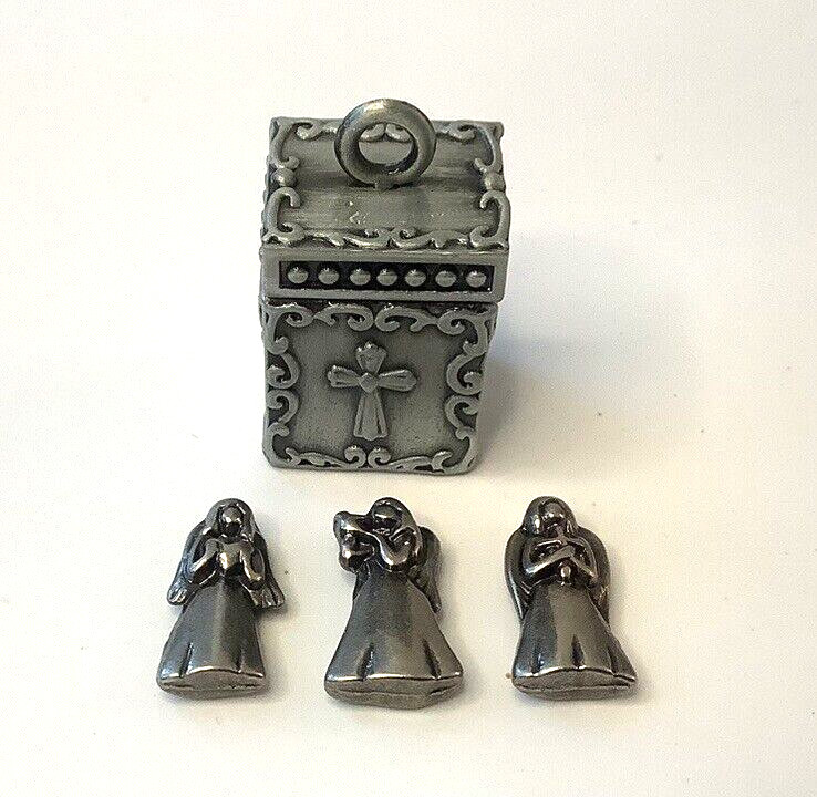 Ganz Three Angels Prayer Box Charm Pewter 489
