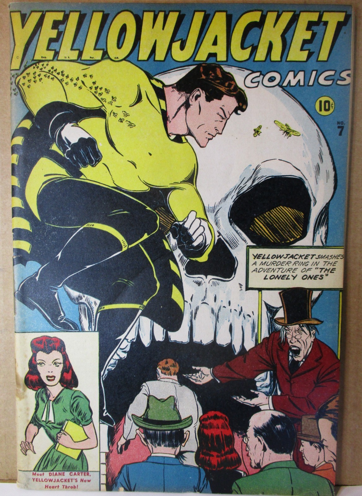 Yellowjacket Comics 7 SKULL C/S 1945 Charlton Tales of Terror & Old Witch pre-EC