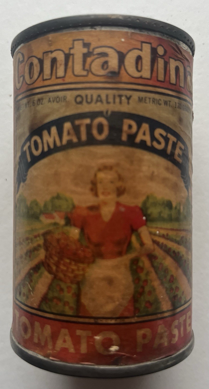 Vintage Contadina Tomato Paste 6oz Advertising Tin Can Vintage Contadina Tomato Paste 6oz Advertising Tin Can