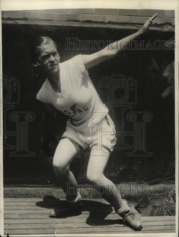 1928 Press Photo Track star Gloria Russell selected for Olympic Trials in Newark 1928 Press Photo Track star Gloria Russell selected for Olympic Trials in Newark
