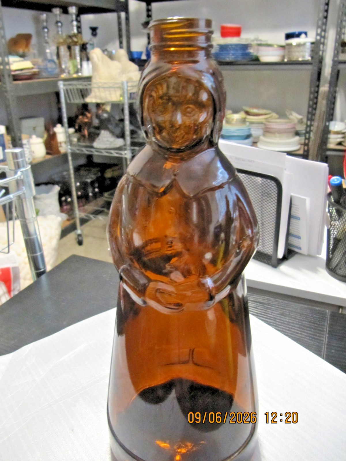 Vintage Amber Glass Mrs Butterworth Bottle 11\