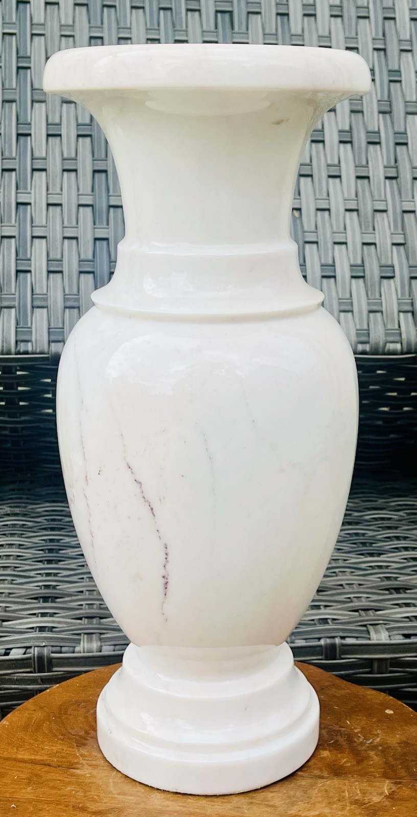 HUGE Vintage Italian White Carrara Marble Vase w Pink Hue Hand Crafted 15” Tall HUGE Vintage Italian White Carrara Marble Vase w Pink Hue Hand Crafted 15” Tall