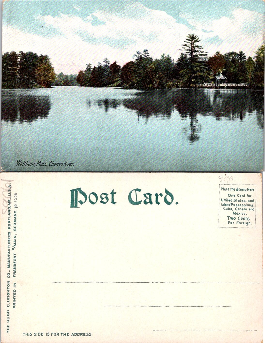 Waltham, MA View Of Charles River Natural Scenery Postcard 59061