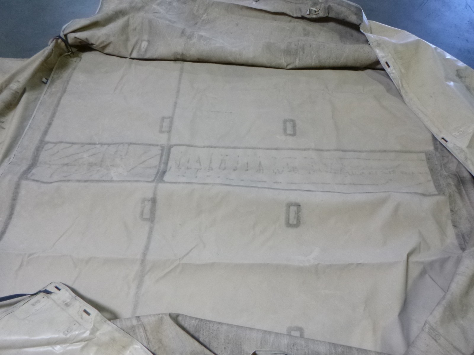 *TEAR* M1101 M1102 TRAILER COVER TAN SOFT TOP 12470989-3 , 2540-01-493-7897