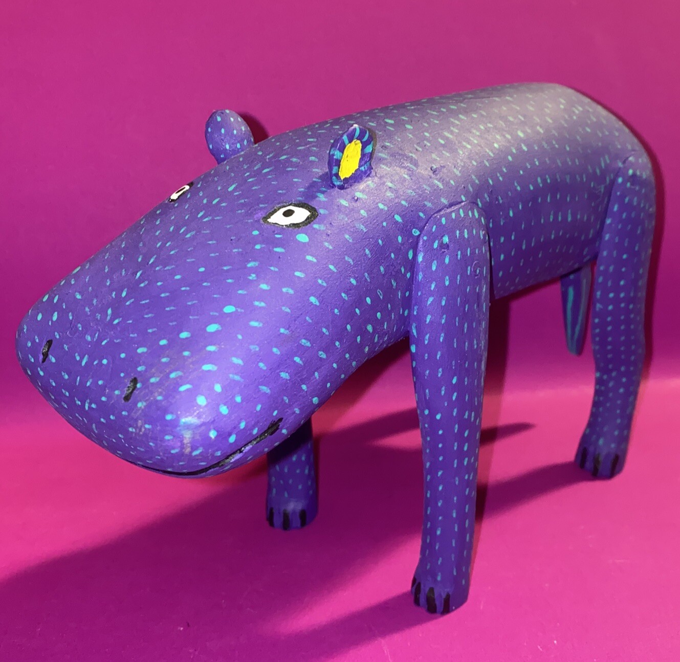 Hippo FOLK ART Maximino Santiago Garcia Mexican Hand Paint Wooden Oaxaca Mexico Hippo FOLK ART Maximino Santiago Garcia Mexican Hand Paint Wooden Oaxaca Mexico