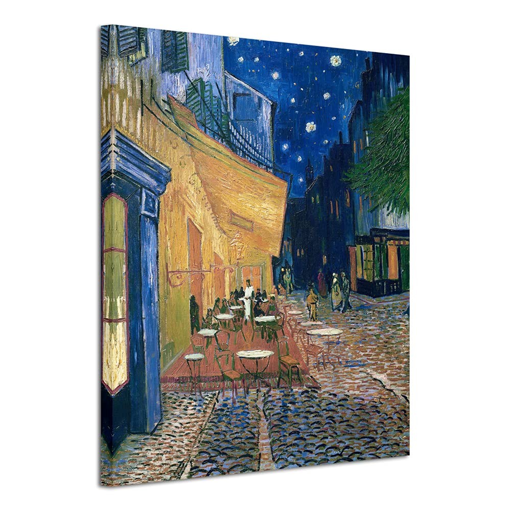 Wieco Art Cafe Terrace at Night Canvas Prints Large Gallery Wrapped Van Gogh