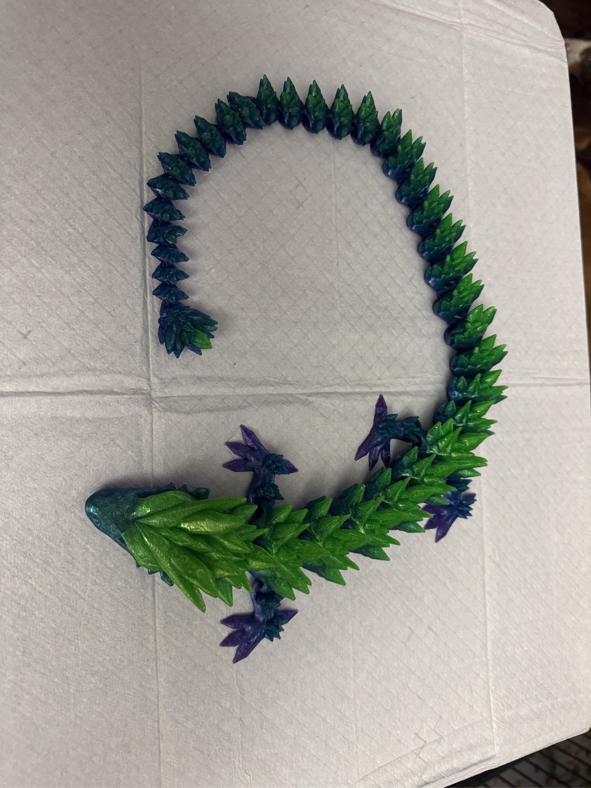 3D Printed Crystal Dragon Articulated Flexible Fidget Toy Desk Decor