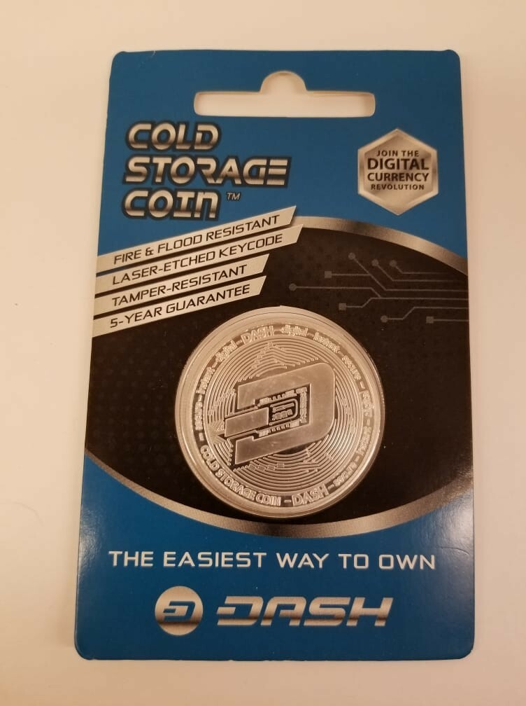 RARE 2018 1oz .999 PURE SILVER DASH Cold Storage Coin Crypto DASH Wallet