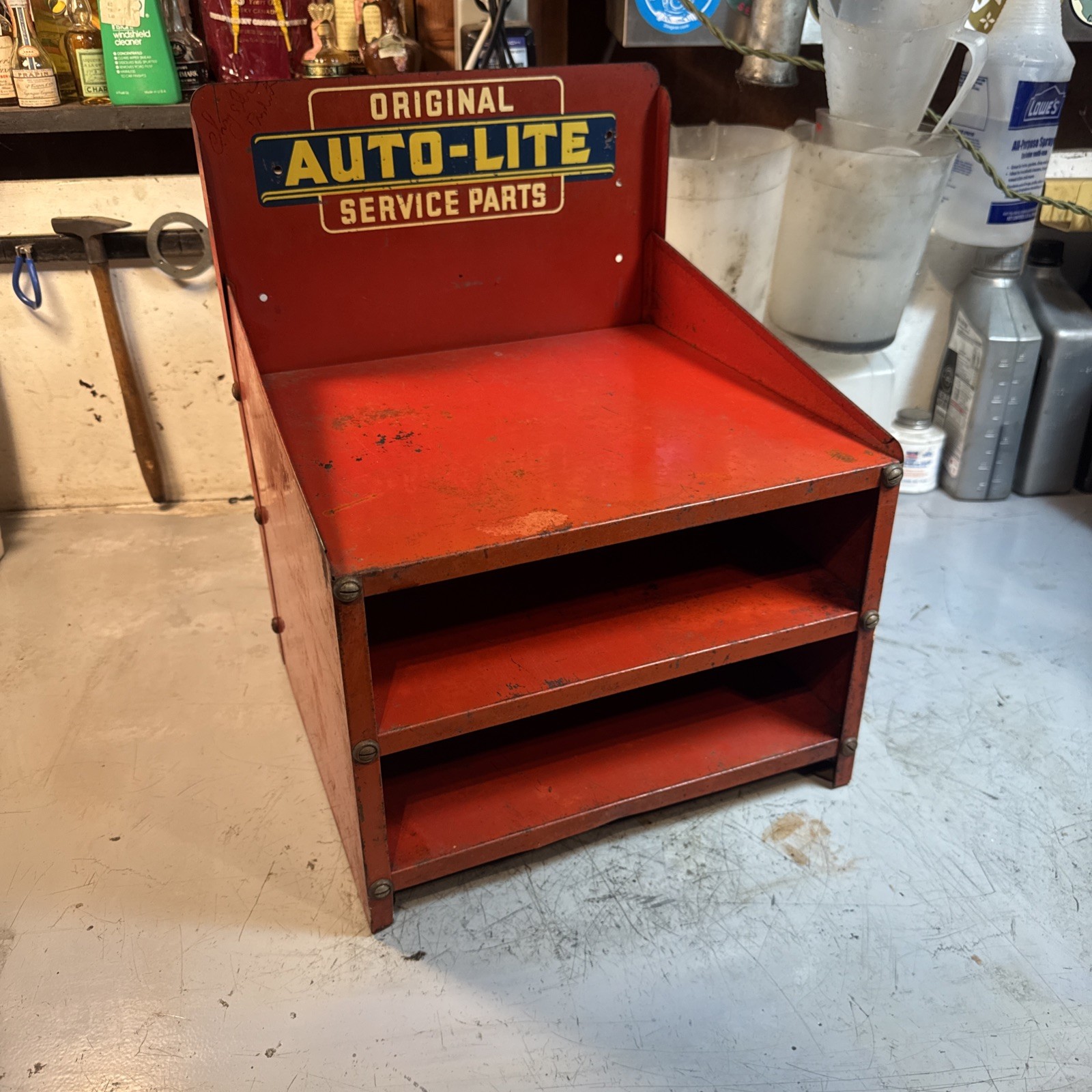 RARE Vintage Original AUTO-LITE Service Parts Store display Advertising shelf RARE Vintage Original AUTO-LITE Service Parts Store display Advertising shelf
