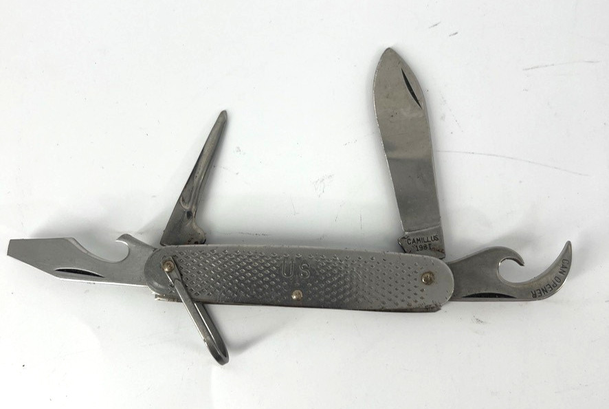 Vintage 1981 CAMILLUS US Military Pocket Knife MIL-K-818D 1760 GI Demo Multi Too