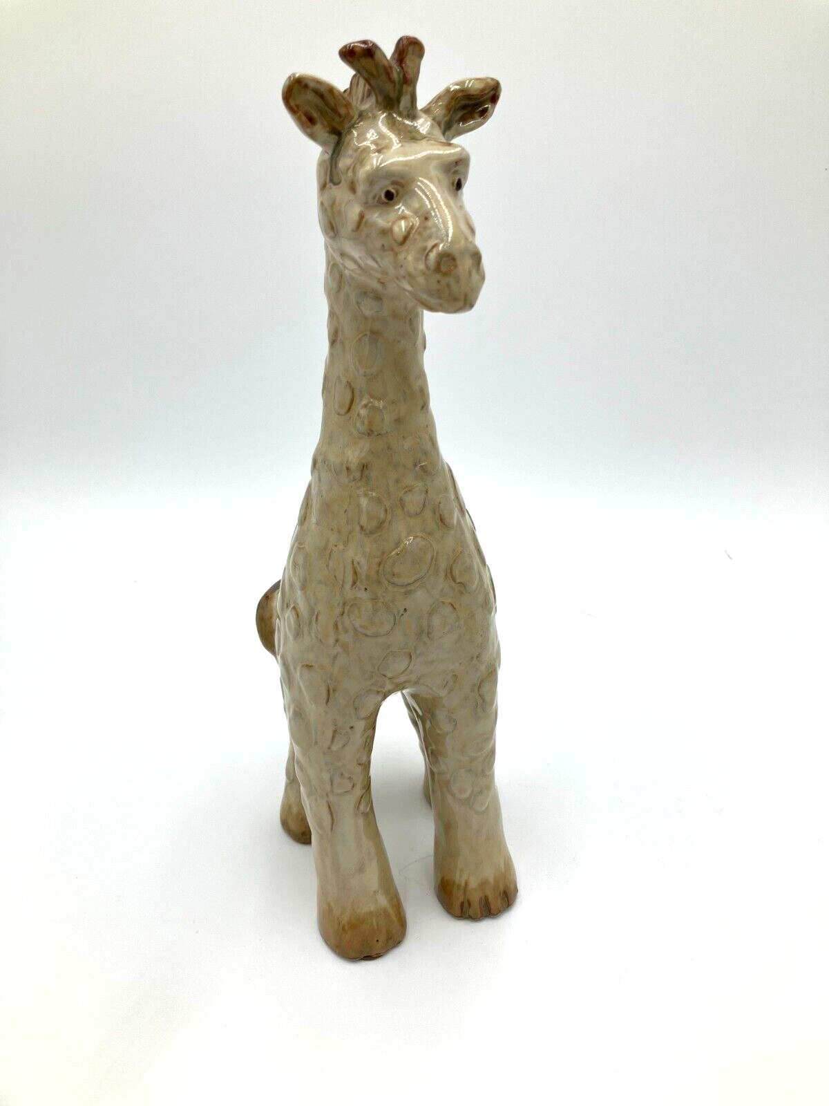 Glazed Spotted Giraffe Figurine 13\