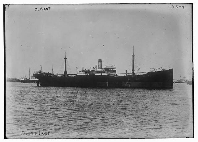 German Steamer Olivant Which Was Tied Up At A Cuban Port Transferr- Old Photo