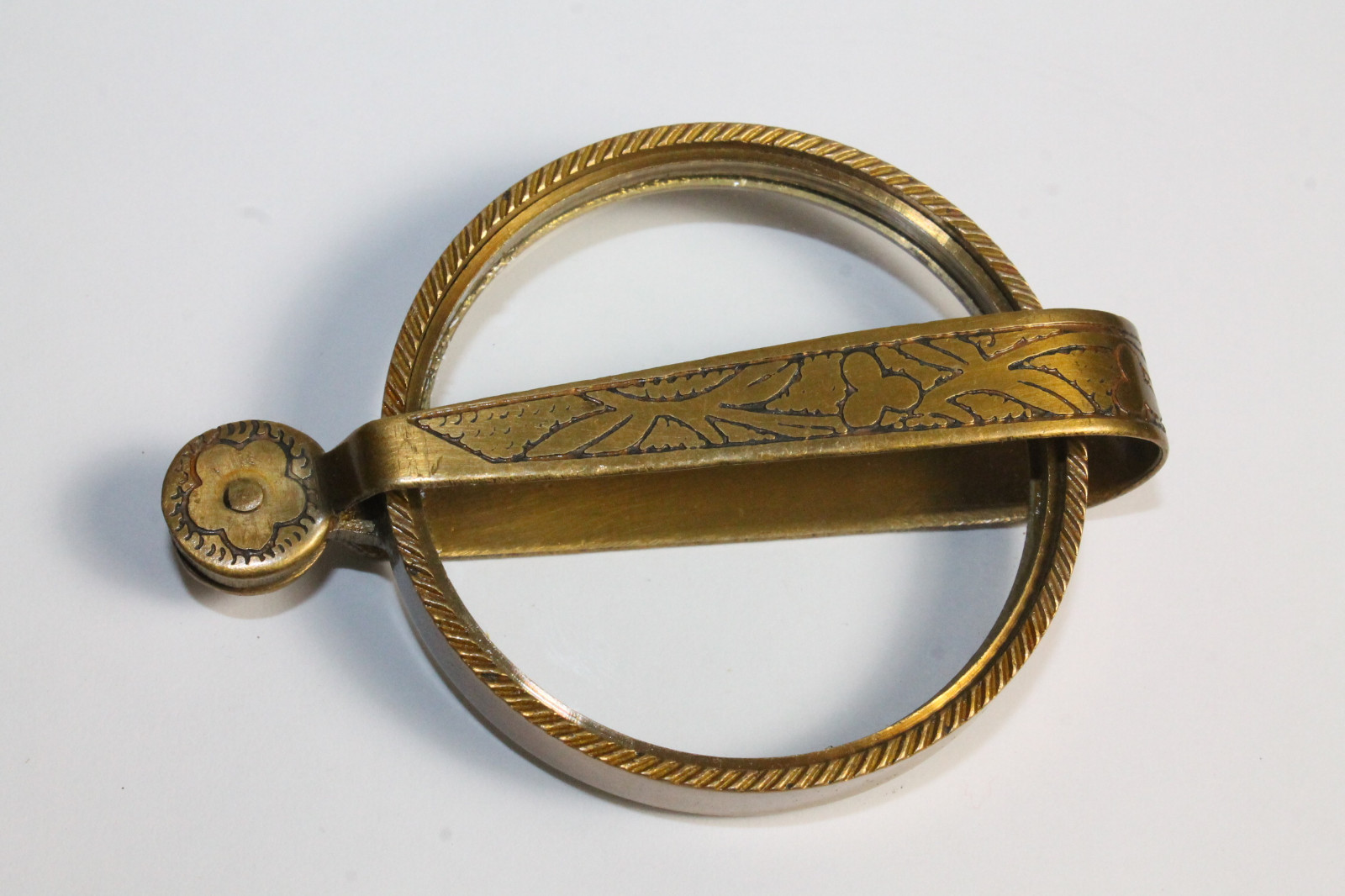 Vintage Antique Style Brass Magnifying glass Hand Lens Colonial Style Magnifier