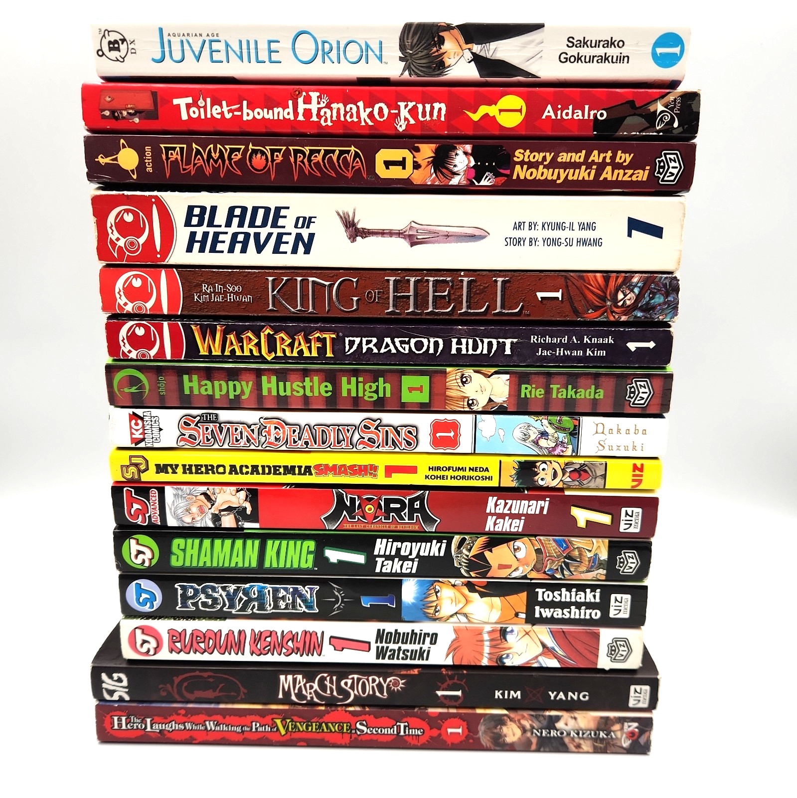 Manga Lot 15 Volume 1 Books Shaman King Psyren Hanako-kun My Hero Academia