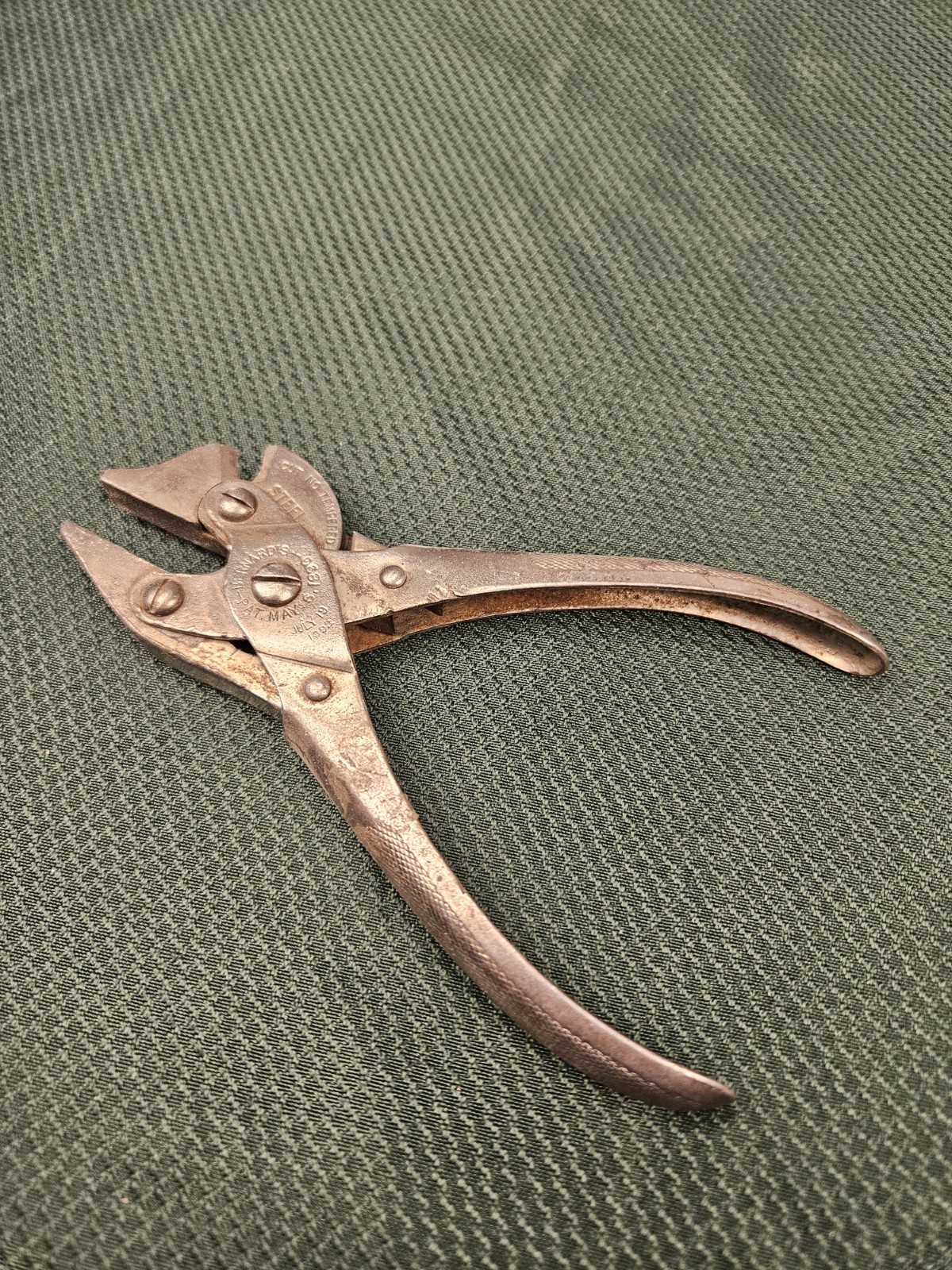 Vintage Bernard Lineman Pliers W Side Cutters SchollHorn Pat 1913