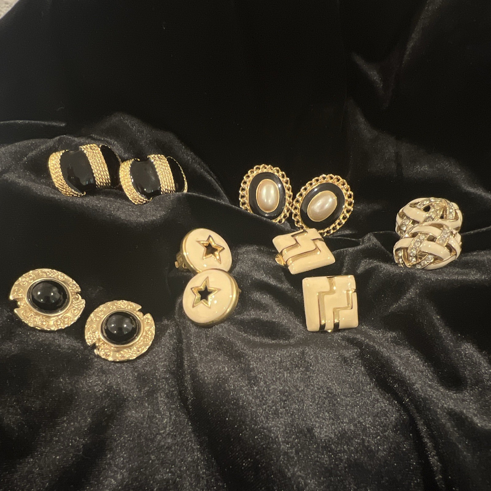 Set Of 6 Pairs Of 1980 Style Clip On Women’s Earrings