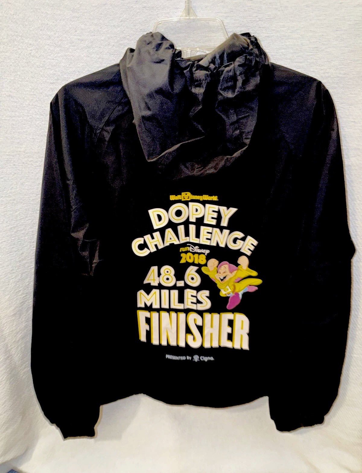 Disney RunDisney 48.6 Dopey Challenge 2018 Finisher Hooded Zip Jacket Mens Small