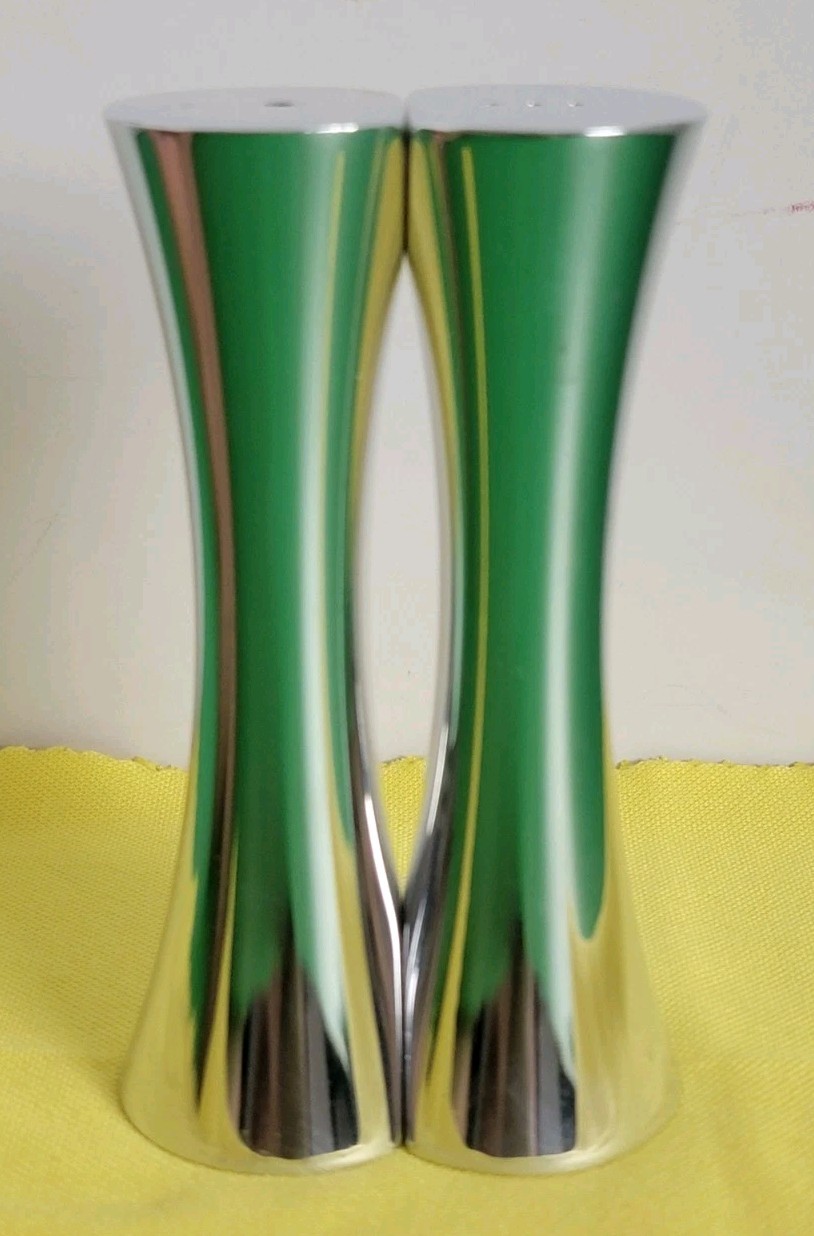 Nambe Polished Alloy Kissing Salt & Pepper Shakers - 5