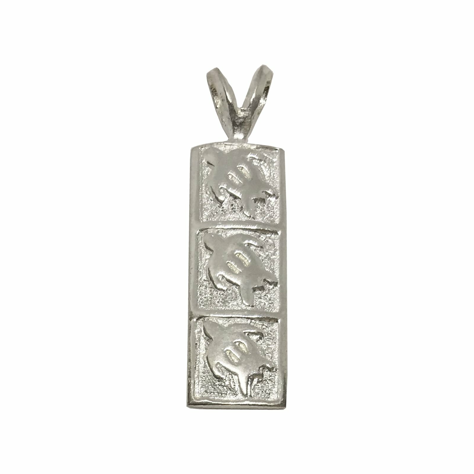 Hawaiian Solid 925 Jewelry Sterling Silver Honu Sea Turtle 8mm Vertical Pendant