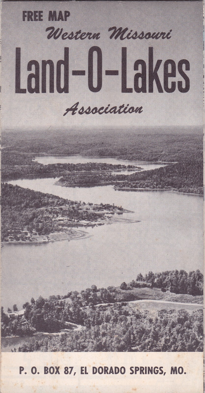 c1960 Western Missouri Land -O- Lakes Association Map Brochure