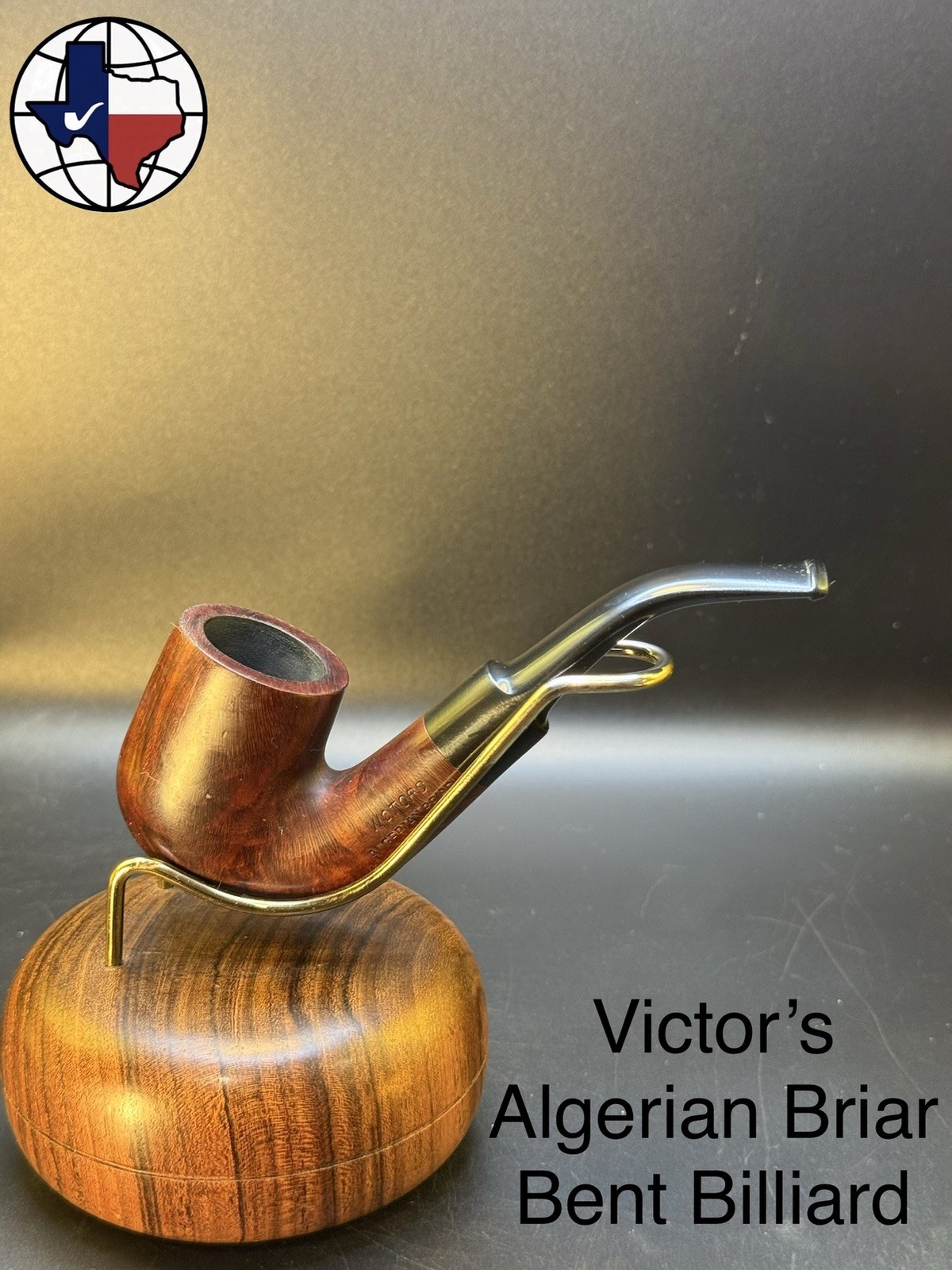 Vintage Victor’s Algerian Briar Bent Billiard Tobacco Pipe