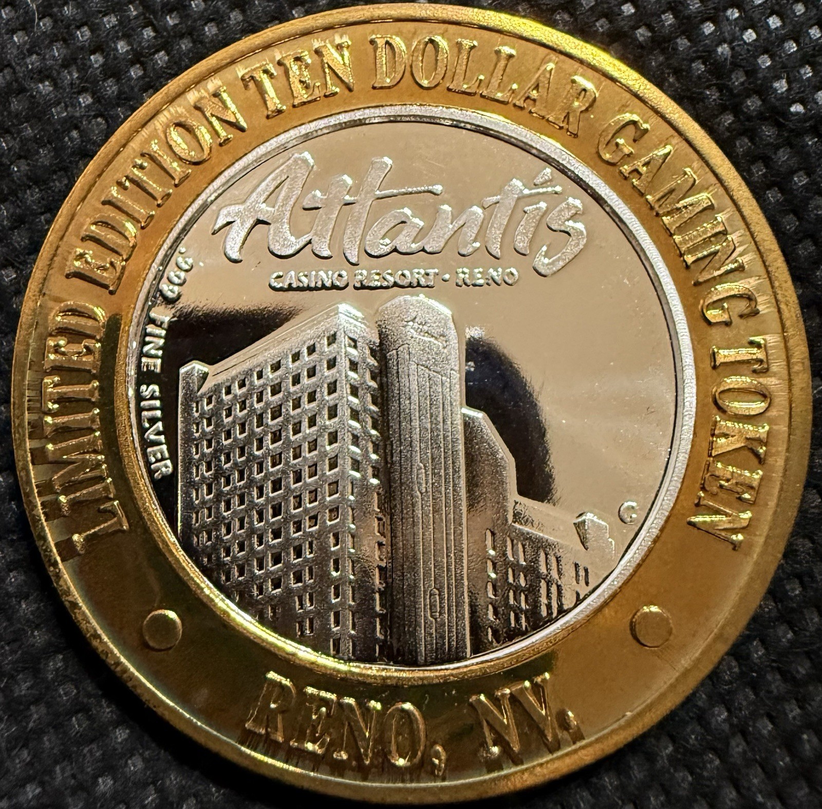 ATLANTIS RESORT HOTEL & CASINO RARE Limited Edition 999% .6 Oz Pure Silver Strke