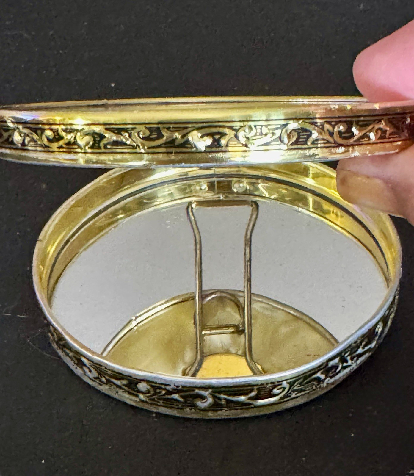 Vintage 1950’s Double Compact Travel Mirror Made In Japan.