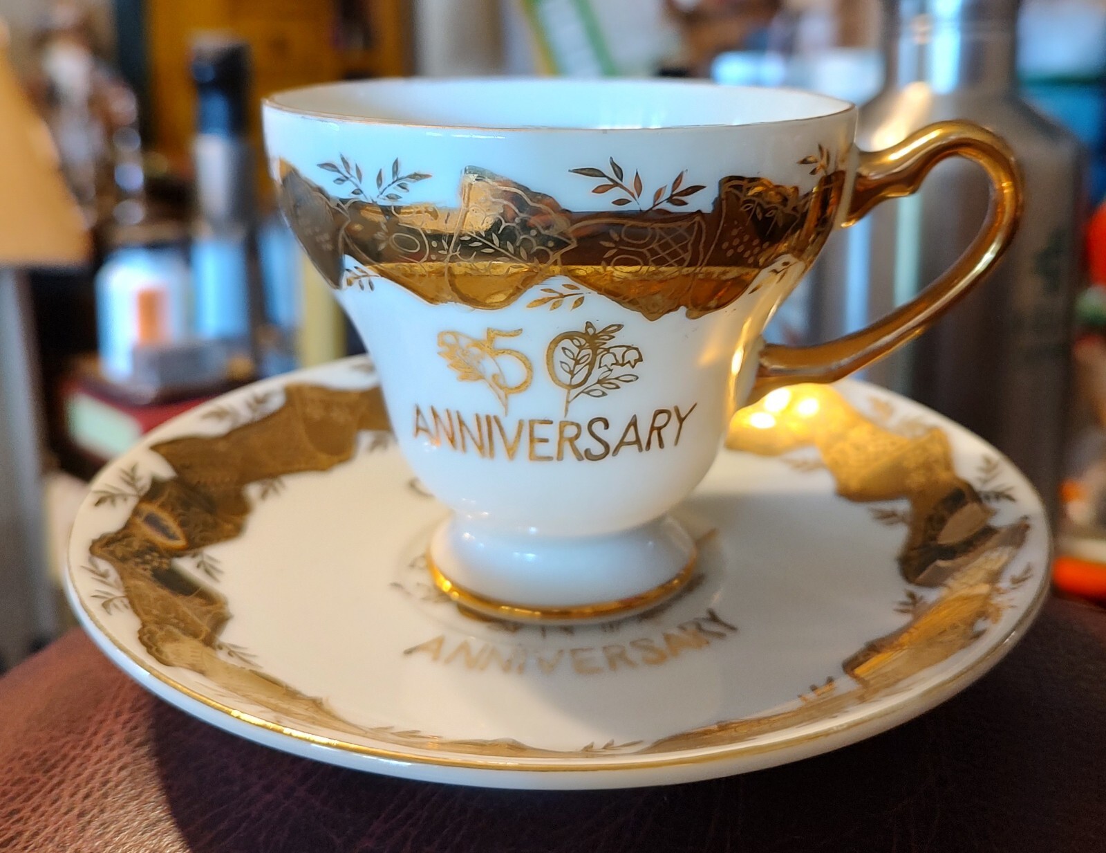 50TH GOLDEN ANNIVERSARY WEDDING BELLS NORTHCREST FINE CHINA CUP and SAUCER 
