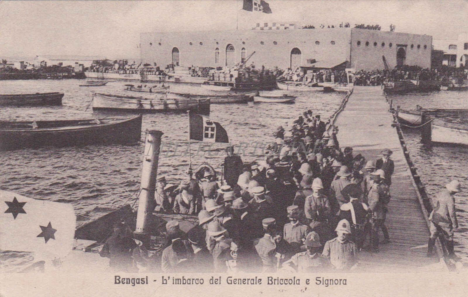 LIBYA - Bengasi - L\'Imbarco del Generale Briccola e Signora