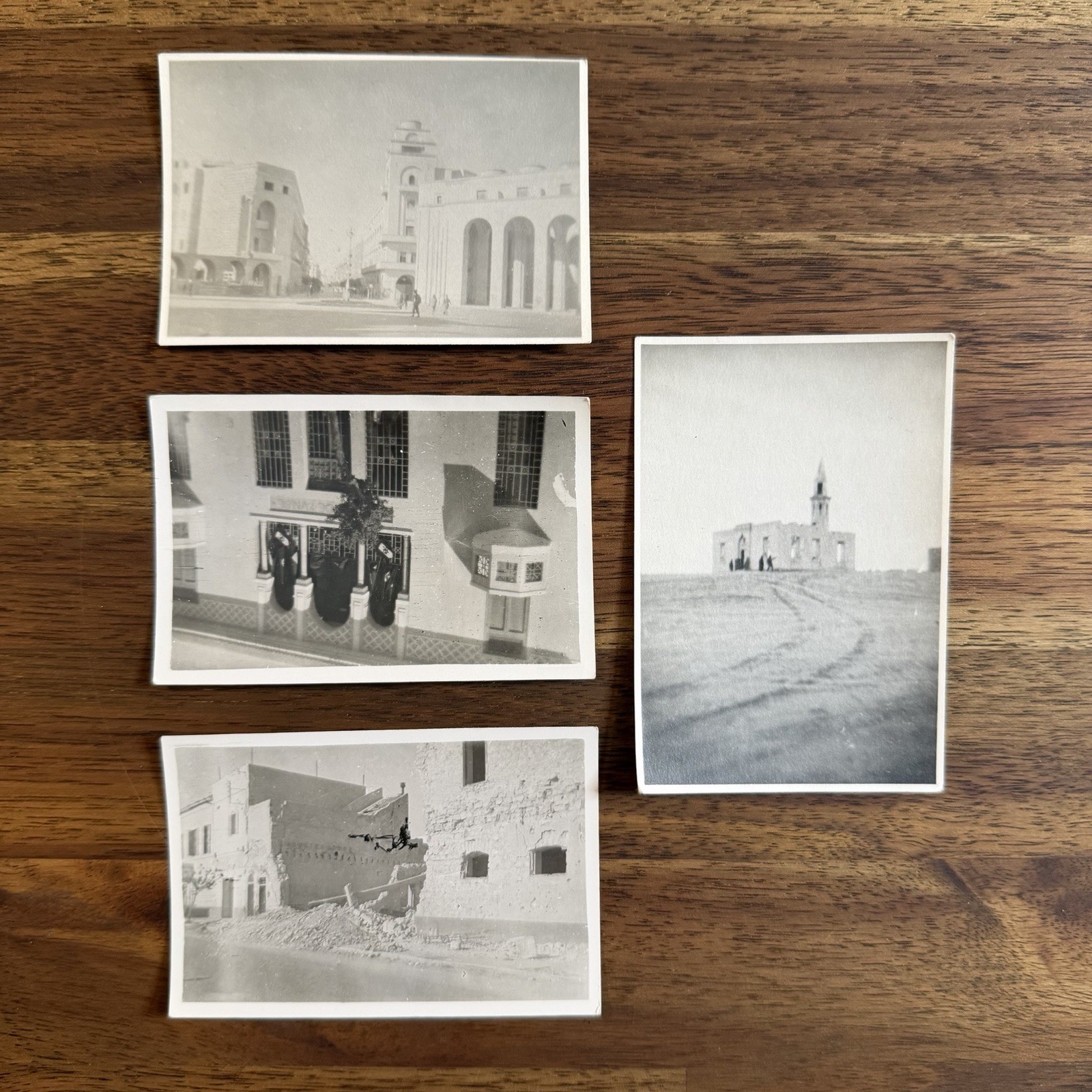 4x Vintage WW2 Photos North Africa & Sicily Tripoli Gabès Tunisia Augusta RPPC
