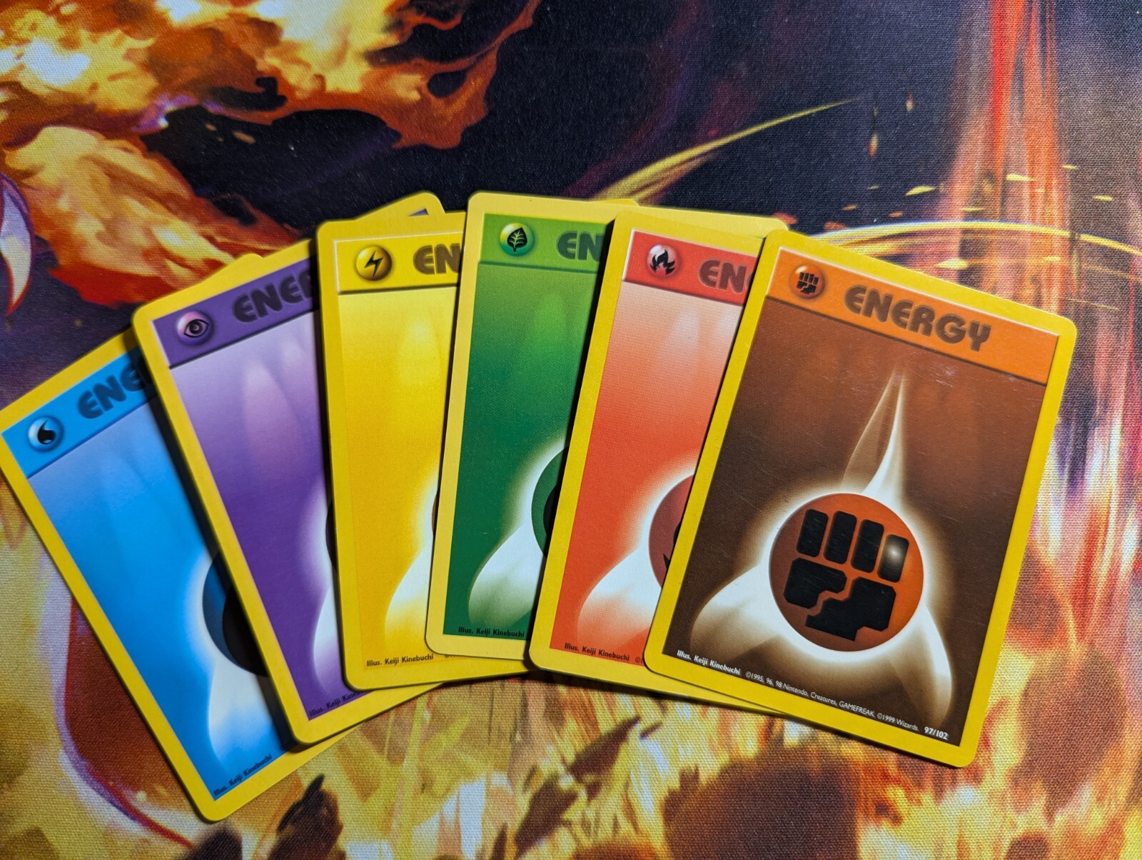 Pokemon Card Bundle - Base Set Energy X6 Cards - Original WOTC 90s Vintage
