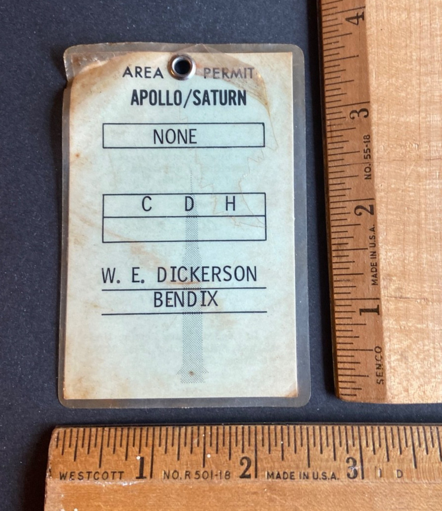 Original 1960s-1970s NASA BENDIX Apollo Saturn Employee Access Badge #36324
