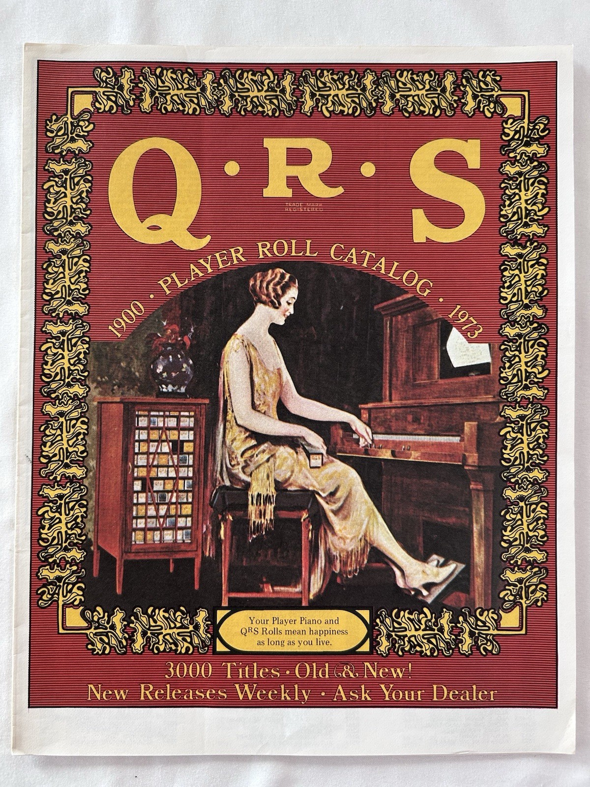 1973 QRS Player Piano Roll Catalog 3000 Titles Mechanical Music Advertising