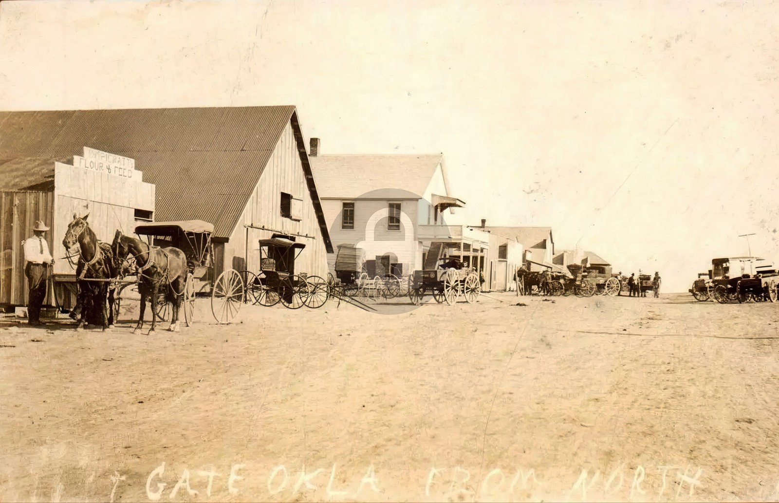Gate OK Oklahoma Street View From North RPPC Photo Postcard COPY