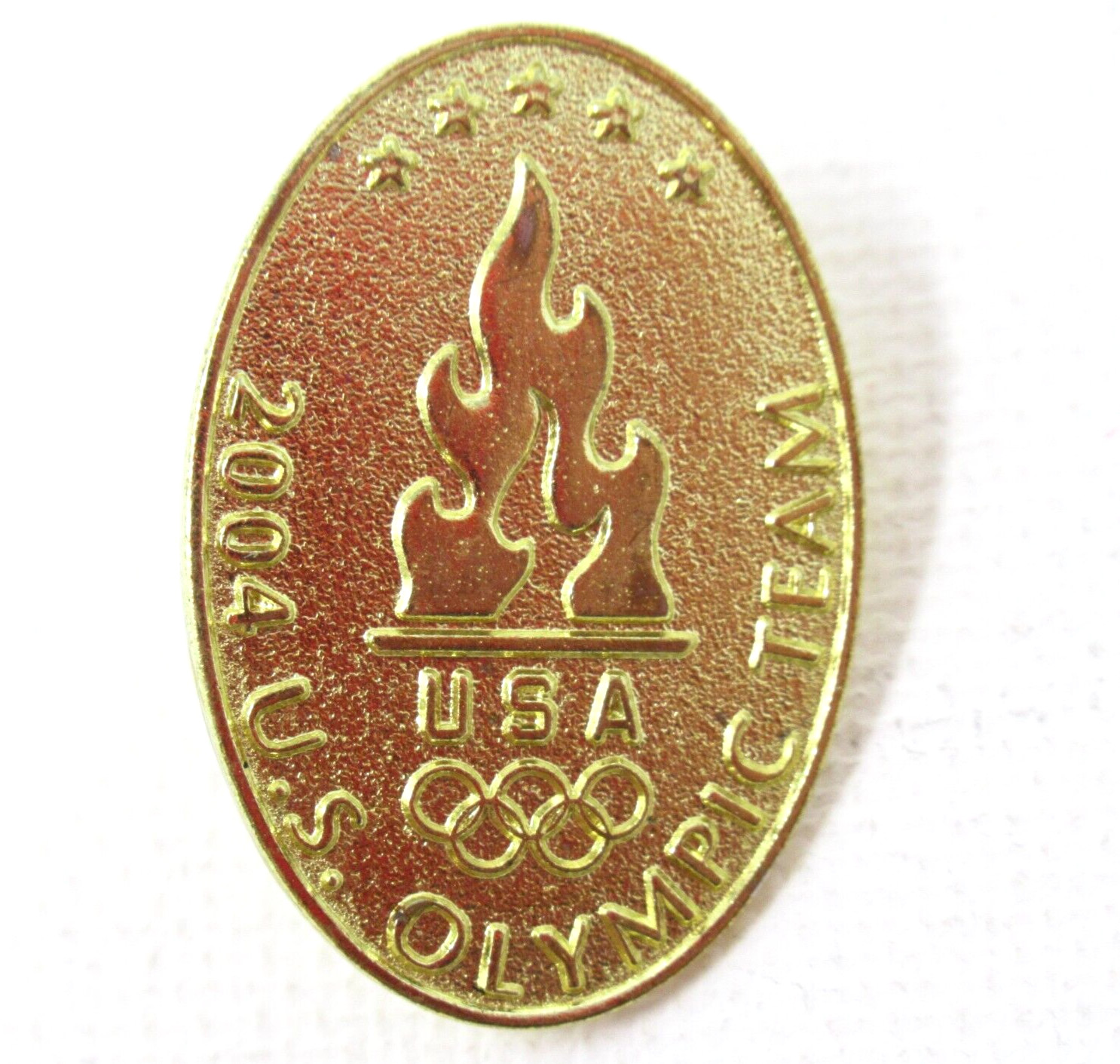 2004 USA Olympic Team Lapel Pin Gold Tone Flame & Rings Souvenir Vintage 2004 USA Olympic Team Lapel Pin Gold Tone Flame & Rings Souvenir Vintage