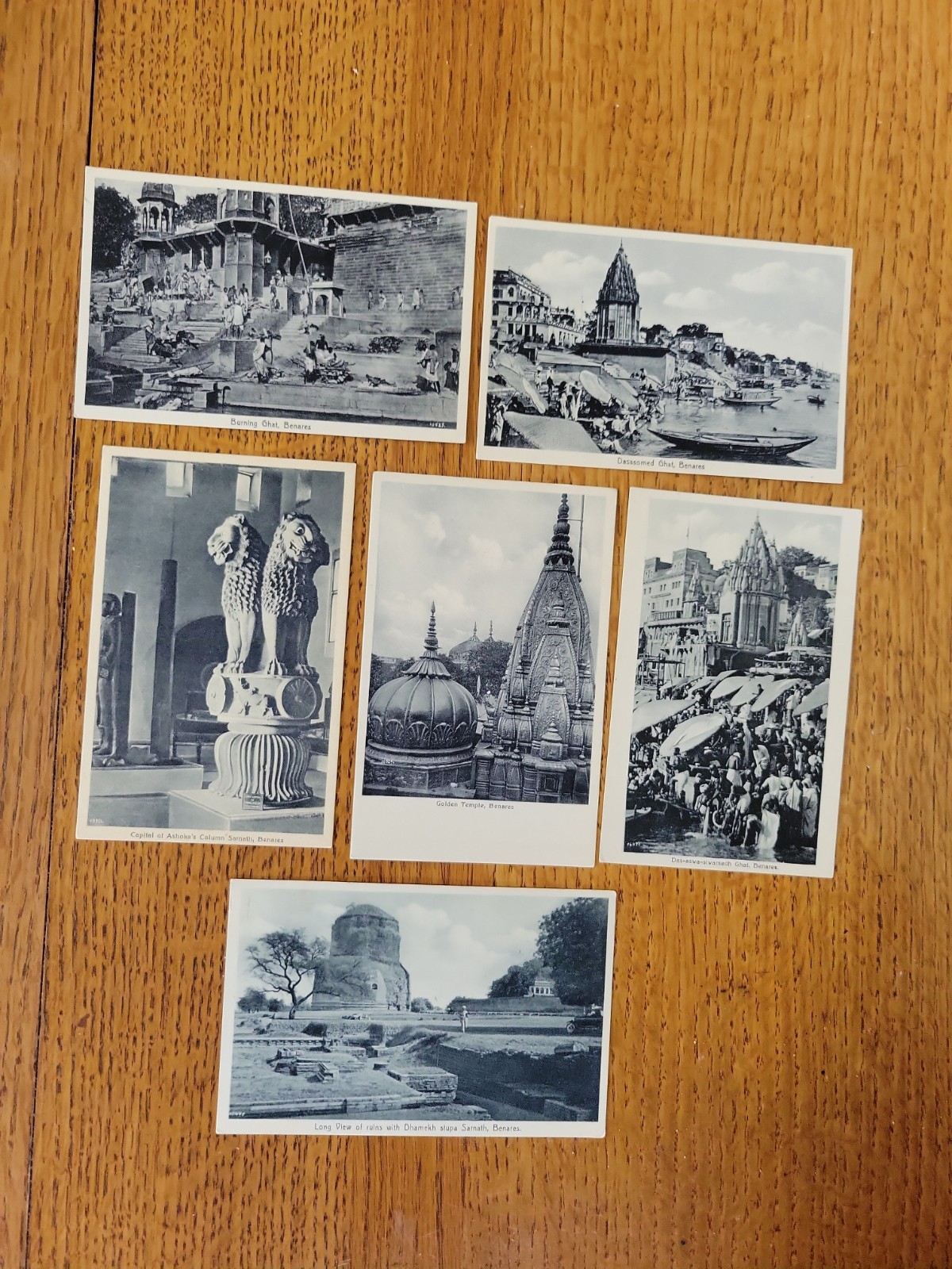 Lot of 6 Vintage Benares India Postcards Saeed Bros. Varanasi Unposted #1